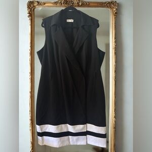 Calvin Klein Black Dress with White Trim